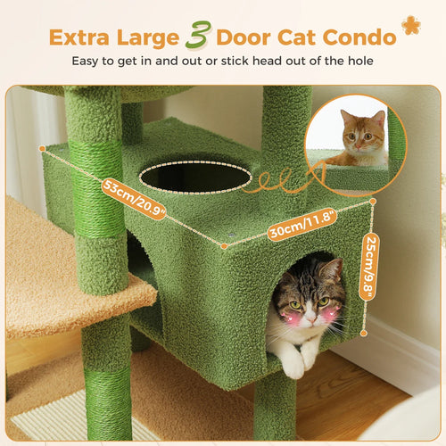 Pequlti 72 Multi-Level Cat Tree Tower with Condo & Hammock