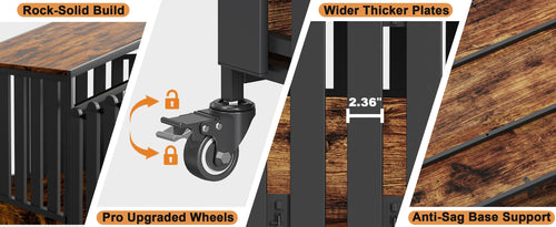 Heavy Duty Dog Crate Furniture with Wheels for Large Dogs