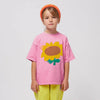 Boys Sun Flower T-shirts 2025 Summer Dog Tees for Kids Short-sleeve Girls Tops Cotton Children Shirts Baby Boys T Shirt