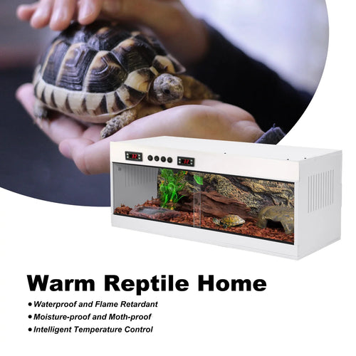 Stackable Reptile Terrarium, PVC Bearded Dragon Enclosure – Tempered Glass Tank for Amphibians Reptilians Arachnids Pets Habitat