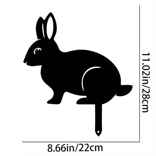 Hollow Wrought Iron Rabbit and Squirrel Garden Figurines