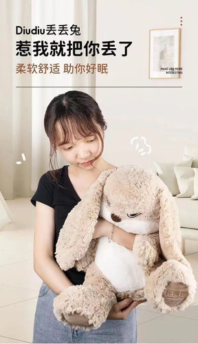Large Angry Rabbit Plush Toy - Kawaii Stuffed Animal Doll