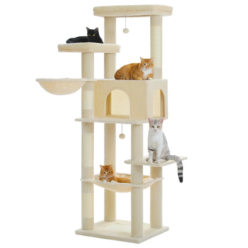 PAWZ Road Large Multi-Level Cat Tree - 186cm Wood Tower