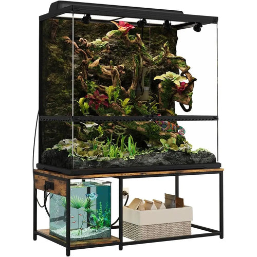 4x2x2 Reptile Enclosure Stand – 48x24 Tall Reptile Tank Stand or 120 Gallon Aquarium Stand, Bearded Dragon Cage, Snake Enclosu