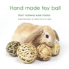 5PCS Rabbit Ball Toys Bunny Treats Toys For Teething Small Animal Chew Toys Grass Ball For Dwarf Hamster Rabbits Guinea Pigs Ger