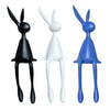 25cm Sitting Rabbit Figurine Long-legged Bunny Resin Statue Animal Sculpture Home Office Bookshelf Desktop Easter Decor Ornament