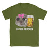 Delicious Beers Sad Hamster Meme Men's T Shirt Lecker Bierchen Vintage Tees Short Sleeve O Neck T-Shirt Cotton Adult Clothing