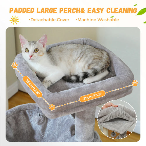 PAWZ Road Large Multi-Level Cat Tree with Condo and Hammock