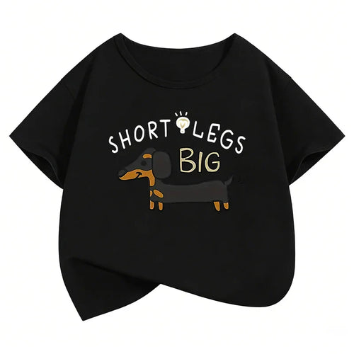 Fashion Dachshund Dog Design T-Shirt Printed T Shirt Boys Girls Summer Clothes Short Sleeve Tops T-Shirts Cute Clothing Kids
