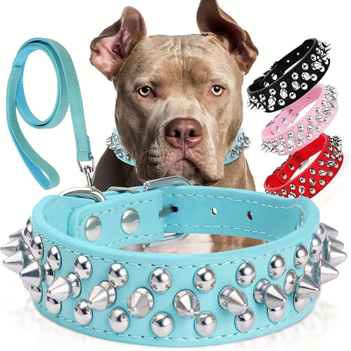 Dog Collar Leather Stylish and Durable Leash Medium Harness Dogs Backpack Collars Harnesses Wears Necklaces