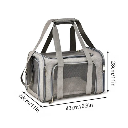 Collapsible Soft-Sided Pet Carrier for Cats and Dogs up to 15lbs
