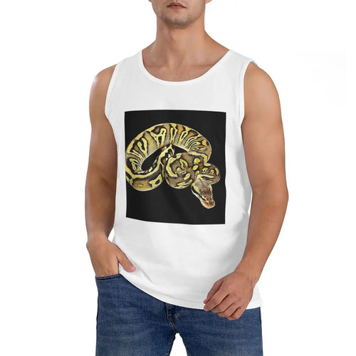 Ball Python Pastel Leopard 100% Cotton Men's Sweatshirt Vest Sleeveless Clothing Tees Men Tank Tops T-shirt