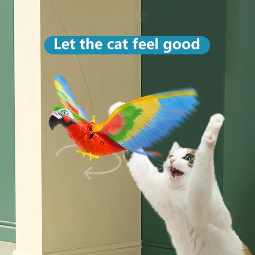 Electric Flying Bird Cat Toy Bird Simulation Interactive Hanging Parrot Eagle Flying Toy For Cats Relieve Boredom Teasing Toys