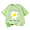 Boys Sun Flower T-shirts 2025 Summer Dog Tees for Kids Short-sleeve Girls Tops Cotton Children Shirts Baby Boys T Shirt