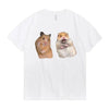 Funny Peace Sign and Screaming Hamster T-Shirt Lovers Gift Rodent Cavy Boys Girls Tee Shirts Summer Cotton Short Sleeve TShirt