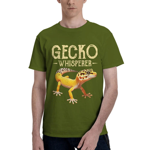 Gecko Whisperer Lizard Reptile Lover Cute Leopard Gecko Men T-Shirt Clothes  Tees Short Sleeve fugees 100% Cotton