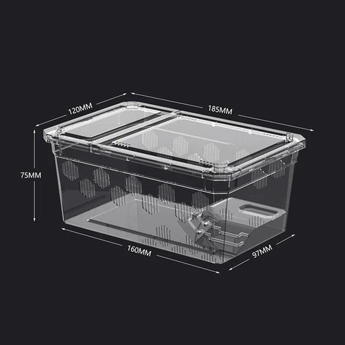 Reptile Tank Insect Spiders Tortoise Lizard Plastic Transparent Reptile Breeding Box Vivarium With Balcony Feeding Supplies