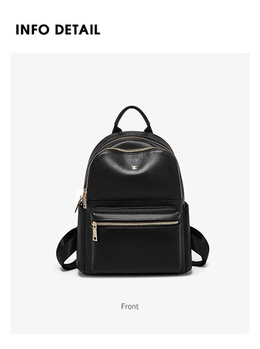 FOXER Brand Genuine Leather + Microfiber Women's Backpack Fashion Female Travel Bag Large Capacity Waterproof Backpack