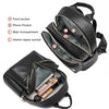 FOXER Brand Genuine Leather + Microfiber Women's Backpack Fashion Female Travel Bag Large Capacity Waterproof Backpack