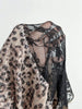 Benuynffy Leopard Print Scoop Neck Sequins T Shirt Women Spring Summer Fashion Long Sleeve Sexy Backless Lace Party Tops Tee