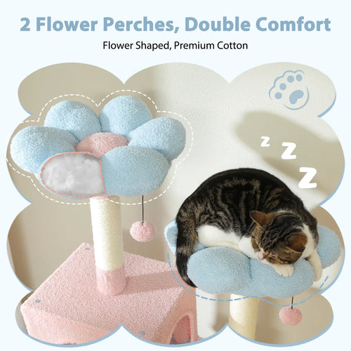 Pequlti 72 Multi-Level Cat Tree Tower with Condo & Hammock