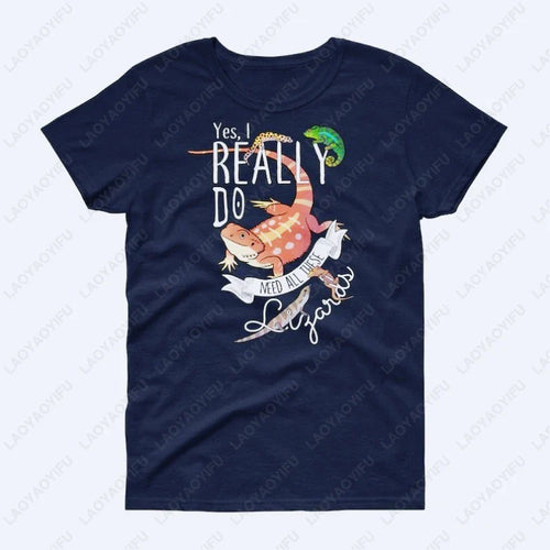 Funny Lizard Cotton Clothing Women Men Reptile Lover Gift Tops Pet Bearded Dragon Leopard Gecko Chameleon Cute Graphic Tshirt