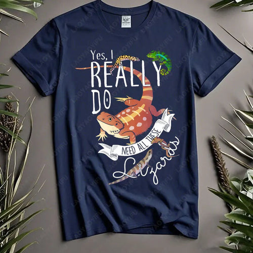 Funny Lizard Cotton Clothing Women Men Reptile Lover Gift Tops Pet Bearded Dragon Leopard Gecko Chameleon Cute Graphic Tshirt
