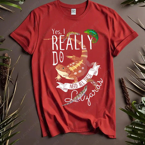 Funny Lizard Cotton Clothing Women Men Reptile Lover Gift Tops Pet Bearded Dragon Leopard Gecko Chameleon Cute Graphic Tshirt