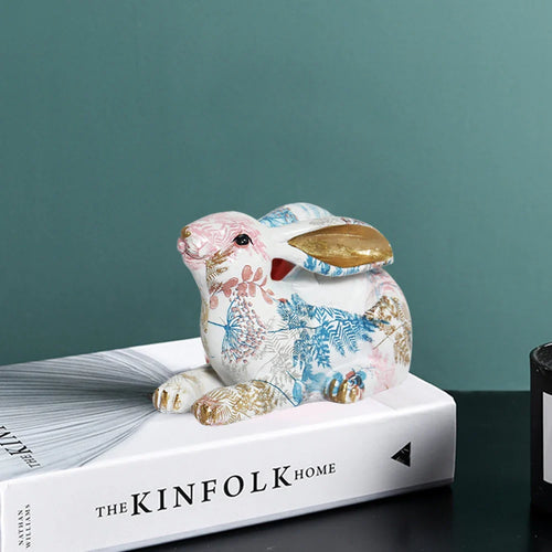 Shunmaii Lifelike Resin Rabbit Statue - Easter Bunny Ornament
