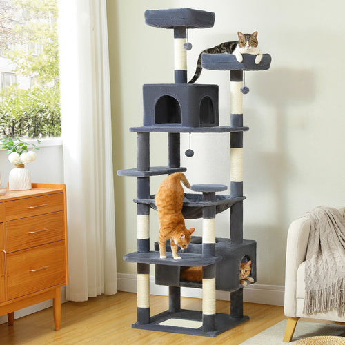 Pequlti 72 Multi-Level Cat Tree Tower with Condo & Hammock