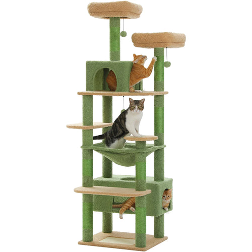 Pequlti 72 Multi-Level Cat Tree Tower with Condo & Hammock