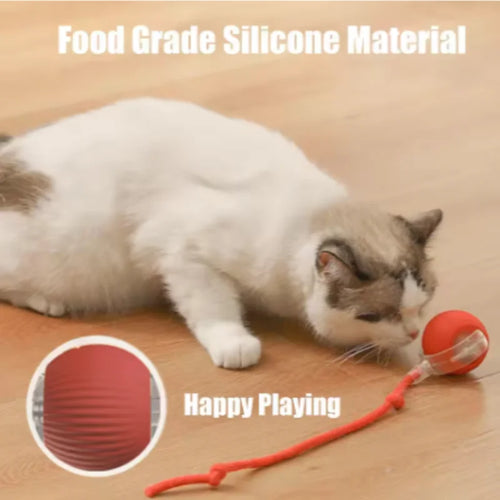 Automatic Smart Cat Toy Ball Interactive Electric Rolling Teaser USB Rechargeable Moving Bouncing Ball for Kittens Birthday Gift