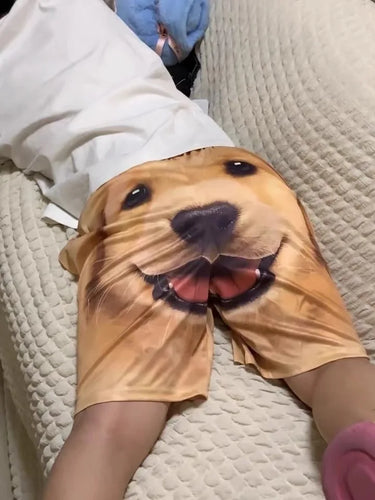 Golden Retriever Shorts Men's Beach Shorts Funny Printed Breathable Home Wear Outdoor Fashion Couple Dog Head Shorts Trendy