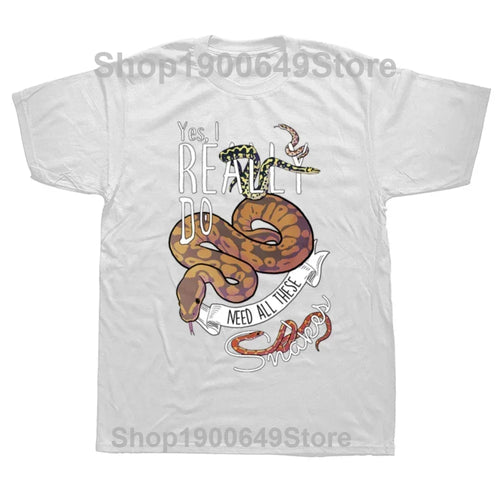 Funny Japanese Kawaii Ramen Snake Ball Python T Shirts Cotton Streetwear Short Sleeve Birthday Gifts T-shirt Mens Clothing