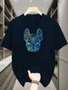 French Bulldog Pattern Printed Fashionable Men's Short-sleeved High-quality Pure CottonBreathable T-shirt for Outdoor Daily Wear
