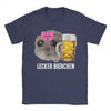 Delicious Beers Sad Hamster Meme Men's T Shirt Lecker Bierchen Vintage Tees Short Sleeve O Neck T-Shirt Cotton Adult Clothing