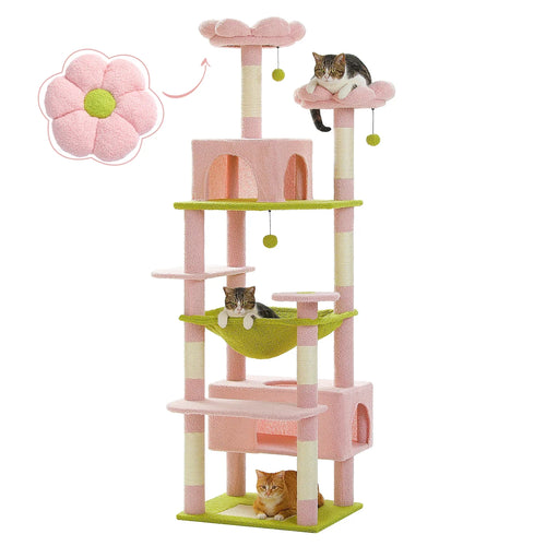 Pequlti 72 Multi-Level Cat Tree Tower with Condo & Hammock