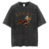 Cute Dachshund Dog Graphic Washed T Shirt Women Funny Puppy Print Tee Vintage Harajuku Streetwear Casual Short Sleeve