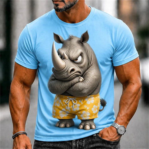 Funny 3D Dog Print Men's T-Shirts Fashion Animal Pattern Summer Street Short Sleeve Casual O-neck Breathable Tees Man Loose Tops
