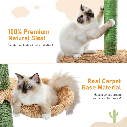 PAWZ Road 5-Tier Floor to Ceiling Cactus Cat Tree - Green