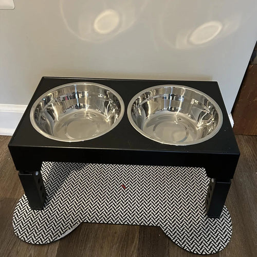 Adjustable Raised Dog Feeder with Double Stainless Steel Bowls