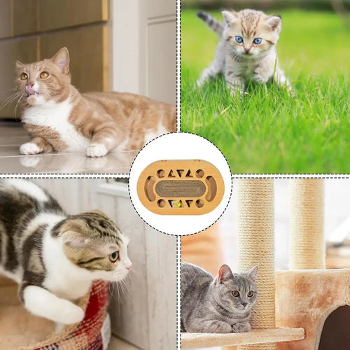 Double-Sided Corrugated Cat Scratching Board - Brown Cardboard Toy