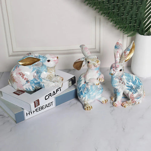 Shunmaii Lifelike Resin Rabbit Statue - Easter Bunny Ornament