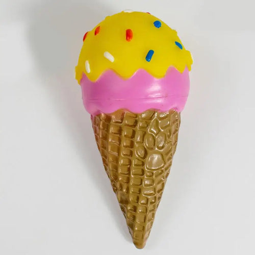 Dog Squeak Chew Toy - Plush Donut Burger Ice Cream Style