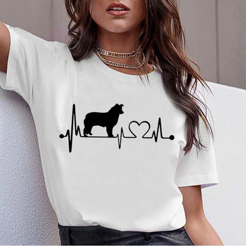 Hot Sale Bull Terrier Rottweiler Kawaii Printed TShirt Women Beagle Cute Whippet Funny Dog T-shirt Collie Malinois Women Clothes