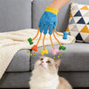 Cats Interactive Toys Funny Play Glove Toys Stuffed Plush Teaser Mitts with Built-In Bell Five- Scratch Teasing Indoor Cats Toy