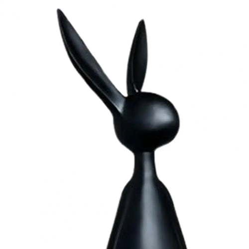 25cm Sitting Rabbit Figurine Long-legged Bunny Resin Statue Animal Sculpture Home Office Bookshelf Desktop Easter Decor Ornament