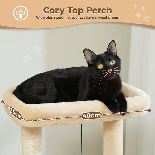 Pequlti Multi-Level Cat Tree Tower with Condo and Hammock