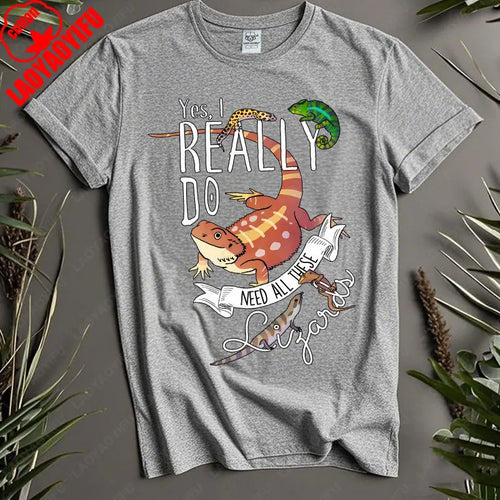Funny Lizard Cotton Clothing Women Men Reptile Lover Gift Tops Pet Bearded Dragon Leopard Gecko Chameleon Cute Graphic Tshirt