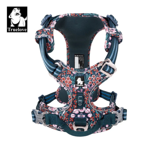 Truelove Floral No Pull Dog Harness - Reflective Cotton Vest